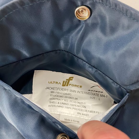 Vintage Blue Angels Rothco Flight Bomber Jacket Men's Large Blue USN US Navy - Picture 7 of 11